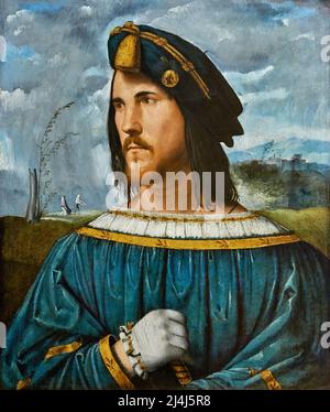 Ritratto di gentiluomo - olio su tavola - Altobello Melone - 1513 - Bergamo Accademia Carrara Stockfoto