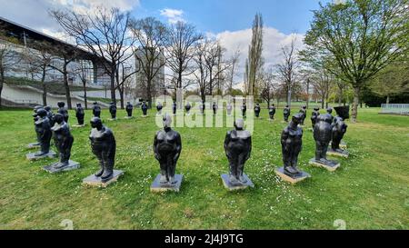 Skulpturen im Rheinaue Park, Bonn Stockfoto