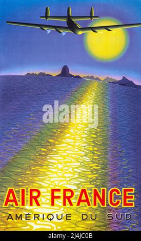Reiseboster Jahrgang 1950s - Air France - Amerique du Sud - Victor Vasarely -1946 Stockfoto