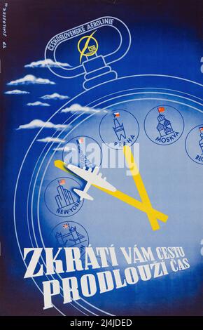 Original Eastern Airlines Poster im Vintage 1930er Jahre Stockfoto