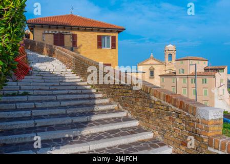 Treppe in der Altstadt von Ancona in Italien. Stockfoto