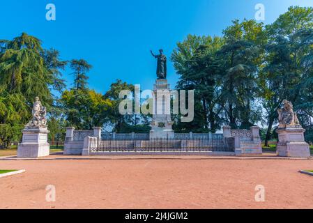 Piazza Virgiliana in der italienischen Stadt Mantua. Stockfoto