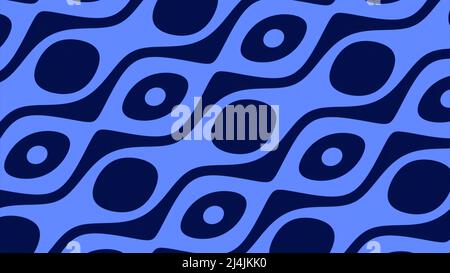 Der Hintergrund ist blau und grün.Design. Geometrische Formen oszillieren im hellen Hintergrund und bilden verschiedene Muster. Stockfoto