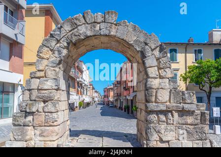 Porta Montanara in der italienischen Stadt Rimini. Stockfoto