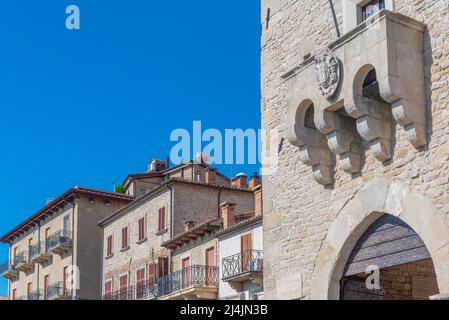 Porta San Francesco Tor in San Marino. Stockfoto