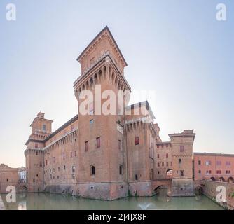 Castello Estense in der italienischen Stadt Ferrara Stockfoto