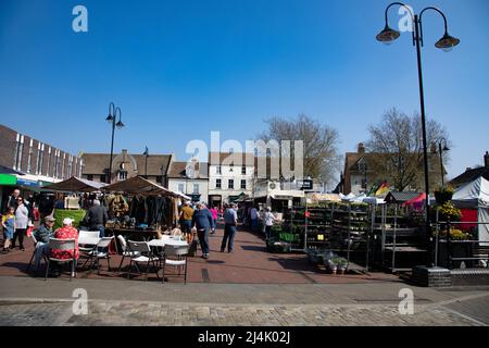 Straßenszene, Ely Market, Ely, Cambridgeshire Stockfoto