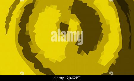 Gelber und roter Fleck in Abstraktion. Design. Flecken, die einen Welleneffekt erzeugen und dann werden sie von der gleichen gefolgt. Stockfoto