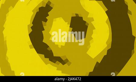 Gelber und roter Fleck in Abstraktion. Design. Flecken, die einen Welleneffekt erzeugen und dann werden sie von der gleichen gefolgt. Stockfoto
