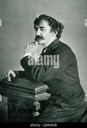 Der gefeierte amerikanische, aber in Großbritannien lebende Maler James Abbott McNeill Whistler (1834–1903) wurde in Lowell, Massachusetts, geboren. Er sah eine Parallele zwischen Malerei und Musik. Zu seinen bekanntesten Werken gehören Whistlers Mutter, Thomas Carlyle, Arrangement in Pink Red und Purple, und Mutter der Perle und des Silbers: Der Andalusier. Stockfoto