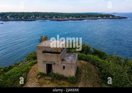 Elemente von Fort Levett auf Cushing Island, Portland, ME, USA Stockfoto