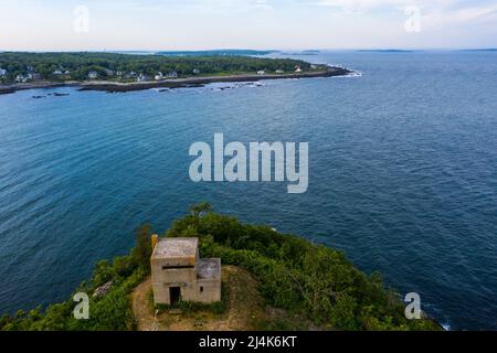 Elemente von Fort Levett auf Cushing Island, Portland, ME, USA Stockfoto