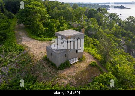 Elemente von Fort Levett auf Cushing Island, Portland, ME, USA Stockfoto