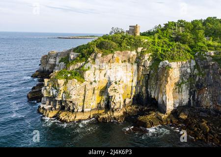 Elemente von Fort Levett auf Cushing Island, Portland, ME, USA Stockfoto