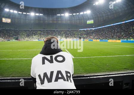 Anti-Kriegs-Spiel Lechia Gdańsk vs Shakhtar Donetsk in Danzig, Polen, Februar 14. 2022 © Wojciech Strozyk / Alamy Stock Photo Stockfoto