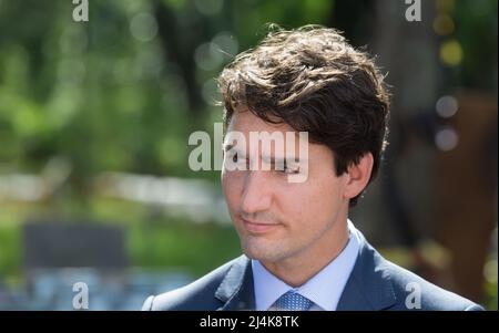 11. Juli 2016, Kiew, Ukraine: Premierminister von Kanada Justin Trudeau bei seinem offiziellen Besuch in Kiew, Ukraine. (Bild: © Mykhaylo Palinchak/SOPA Images via ZUMA Press Wire) Stockfoto