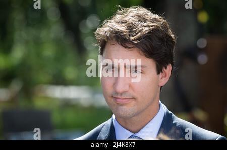 11. Juli 2016, Kiew, Ukraine: Premierminister von Kanada Justin Trudeau bei seinem offiziellen Besuch in Kiew, Ukraine. (Bild: © Mykhaylo Palinchak/SOPA Images via ZUMA Press Wire) Stockfoto