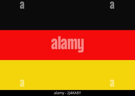 Schwarze, rote und gelbe Flagge Deutschlands. Stockfoto