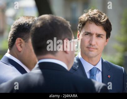 Kiew, Ukraine. 11.. Juli 2016. Premierminister von Kanada, Justin Trudeau, gesehen während seines offiziellen Besuchs in Kiew, Ukraine. (Bild: © Mykhaylo Palinchak/SOPA Images via ZUMA Press Wire) Stockfoto