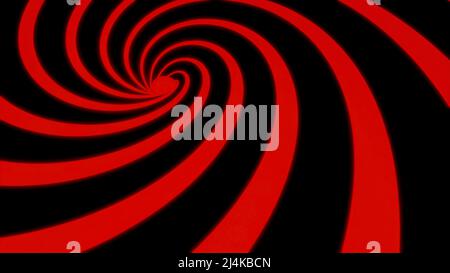 Schwarzer Hintergrund.Design. Leuchtend rote wirbelnde Linien in Abstraktion . Stockfoto