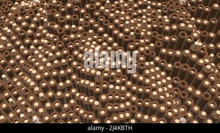 Hintergrund von animierten Röhren schaffen bunte wellige Textur, nahtlose Schleife. Bewegung. Auf- und Abbewegung der Tentakeln. Stockfoto