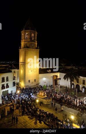 Karfreitag und die Semana Santa Ostern Prozessionen in Velez-Malaga, Spanien Stockfoto