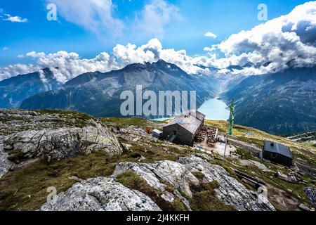 Schlegeisspeicher Wanderung zur Olperer Hütte Stockfoto