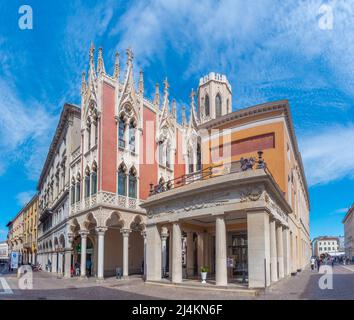 Padua, Italien, 30. August 2021: Historisches Haus in der Altstadt von Padua in Italien Stockfoto