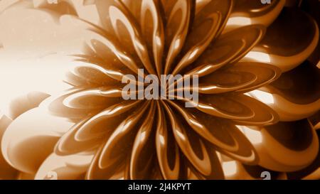 Abstrakte Schneeflocke in Bewegung, Spinning hypnotischen Hintergrund. Bewegung. Kaleidoskopischer Effekt mit sich drehenden Klingen, nahtlose Schleife. Stockfoto