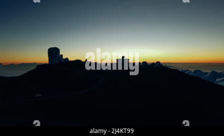 Blick vom Gipfel des haleakala Vulkans auf der Insel maui in hawaii. Hochwertige 4K-Aufnahmen Stockfoto