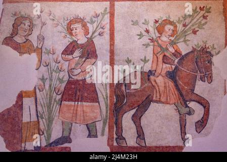 Trient, Italien, 28. August 2021: Fresken im Castello del Buonconsiglio in Trient, Italien. Stockfoto