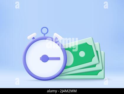 Zeit ist Geld, Geschäfts- und Finanzkonzept. Stock Vektor