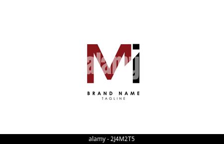 Buchstabenbuchstaben Initialen Monogramm-Logo MI, im, M und I Stock Vektor