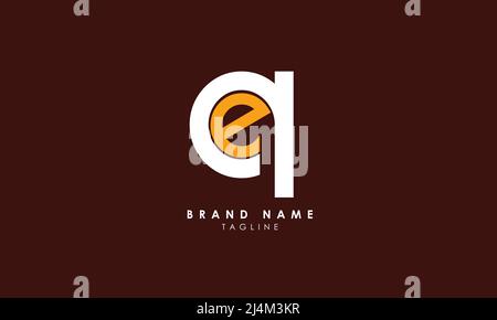 Buchstabenbuchstaben Initialen Monogramm-Logo QE, EQ, Q und E Stock Vektor