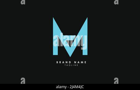 Buchstabenbuchstaben Initialen Monogramm-Logo MV, VM, M und V Stock Vektor