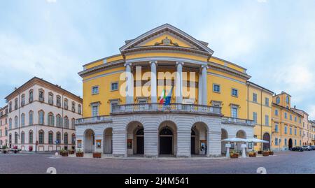 Piacenza, Italien, 26. September 2021: Stadttheater in Piacenza, Italien Stockfoto