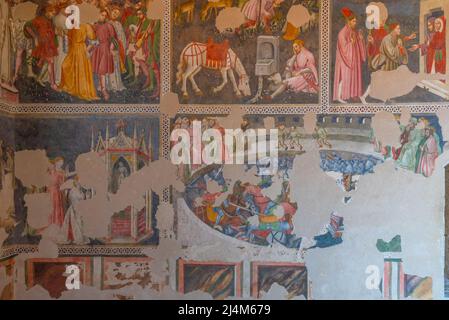 Spoleto, Italien, 3. Oktober 2021: Fresken des Schlosses Spoleto in Italien. Stockfoto