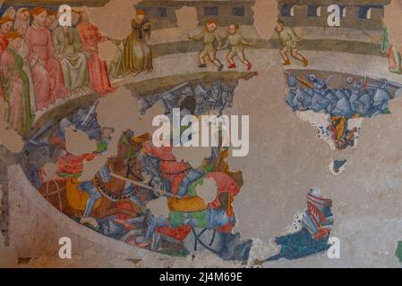 Spoleto, Italien, 3. Oktober 2021: Fresken des Schlosses Spoleto in Italien. Stockfoto