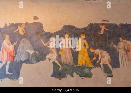 Spoleto, Italien, 3. Oktober 2021: Fresken des Schlosses Spoleto in Italien. Stockfoto