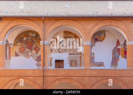 Spoleto, Italien, 3. Oktober 2021: Fresken des Schlosses Spoleto in Italien. Stockfoto