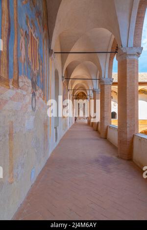 Spoleto, Italien, 3. Oktober 2021: Fresken des Schlosses Spoleto in Italien. Stockfoto