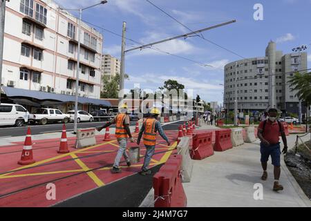 Die Phase 2 des Metro Express-Netzausbaus erstreckt sich über eine 12,6 km lange Strecke, die Rose Hill mit Curepipe bis Jan Palach South verbinden wird Stockfoto