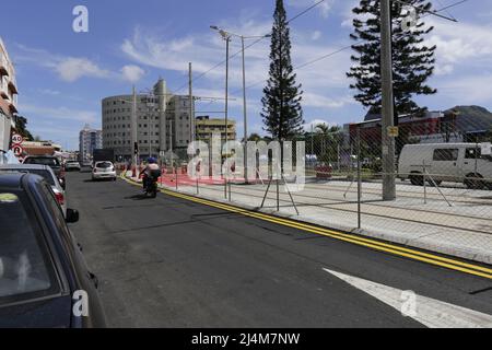 Die Phase 2 des Metro Express-Netzausbaus erstreckt sich über eine 12,6 km lange Strecke, die Rose Hill mit Curepipe bis Jan Palach South verbinden wird Stockfoto