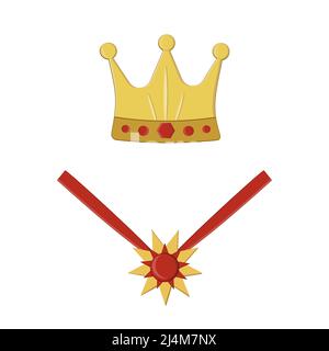 Krone, Vektorgrafik isoliert auf weißem Hintergrund Stock Vektor