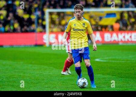 Brondby, Dänemark. 14., April 2022. Christian Cappis (23) aus Broendby, GESEHEN WÄHREND des Superliga-Spiels 3F zwischen Broendby IF und Aalborg Boldklub im Brondby Stadion. (Foto: Gonzales Photo - Robert Hendel). Stockfoto