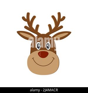 Rentier Weihnachten Charakter, Vektor-Illustration isoliert auf weißem Hintergrund Stock Vektor