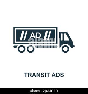 Flaches Symbol für Verkehrsmittelwerbung. Farbige Element Zeichen aus Außenwerbung Sammlung. Flat Transit Ads Icon-Zeichen für Web-Design, Infografiken und mehr. Stock Vektor