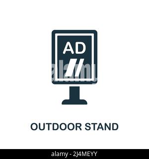 Flaches Symbol für den Standfuß im Freien. Farbige Element Zeichen aus Außenwerbung Sammlung. Flaches Outdoor-Standsymbol für Webdesign, Infografiken und mehr. Stock Vektor