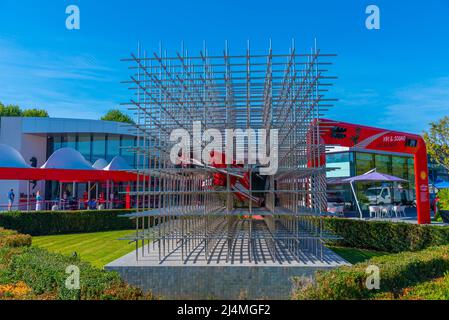 Maranello, Italien, 23. September 2021: Eingang zum museo Ferrari in Maranello, Italien. Stockfoto