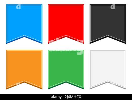 Vektor-Set von flachen Stil bunte Band Banner, isoliert auf weißem Hintergrund. Stock Vektor